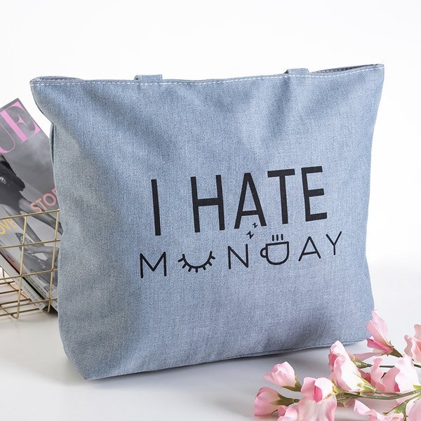 Gray shoulder bag with a print - Accessories