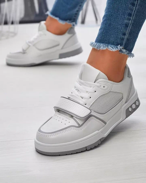 Women's sports sneakers in white-gray color Xirrat- Footwear