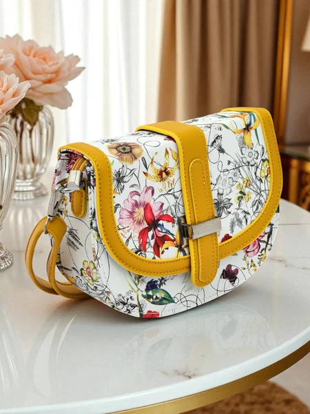 Royalfashion Women's Small Floral Faux Leather Handbag Ori Elle