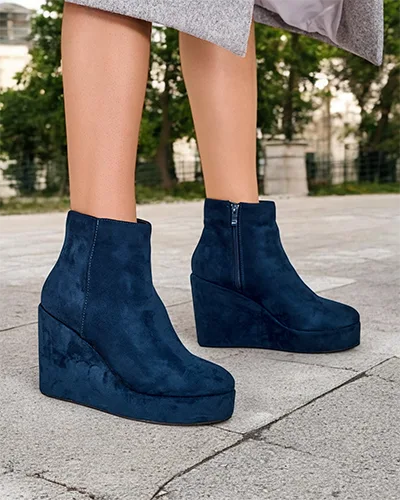Royalfashion Women's Wedge Boots Sieffa