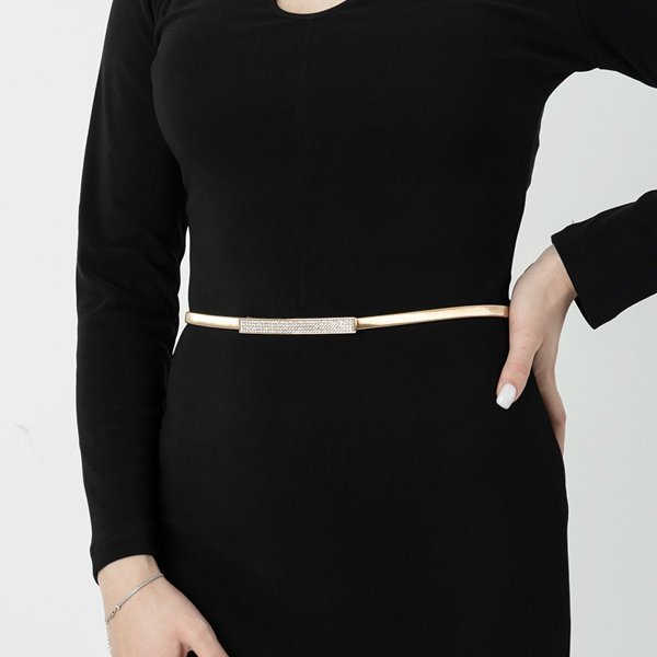 Ladies' golden elastic belt - Accessories