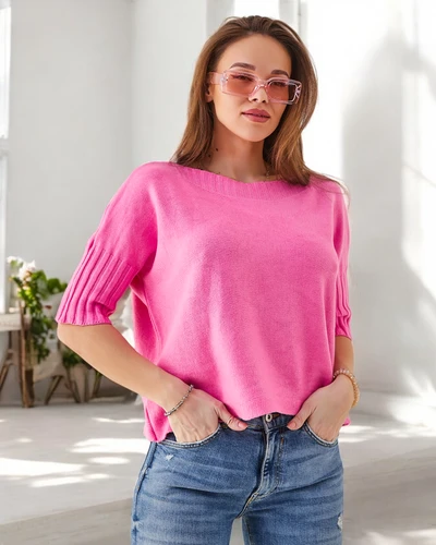 Royalfashion Women's viscose sweater with short sleeves