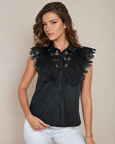 Royalfashion Women's Lace Shirt