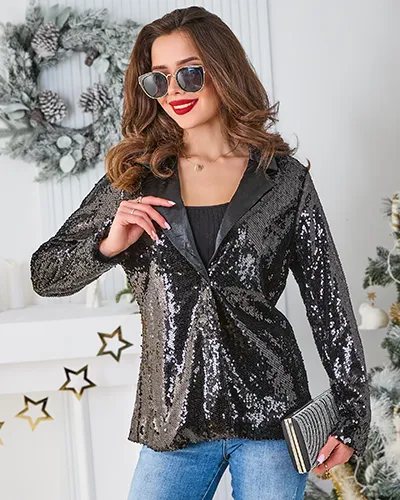 Royalfashion Women's blazer with sequins
