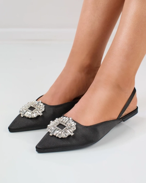 Black Etalli ballerina slippers. Footwear