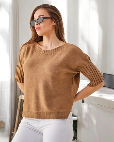 Royalfashion Women's viscose sweater with short sleeves