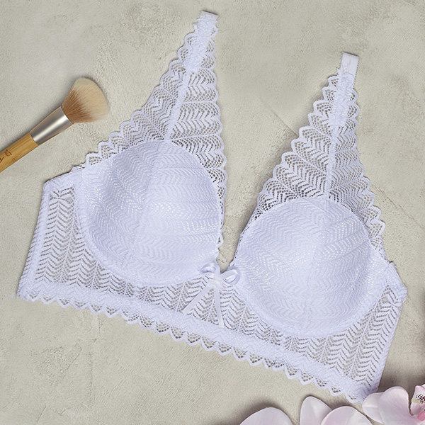 Women's white lace bra - Underwear