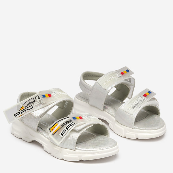 Royalfashion White children's Velcro sandals Keris