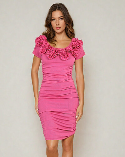 Royalfashion Wrinkled women's mini dress