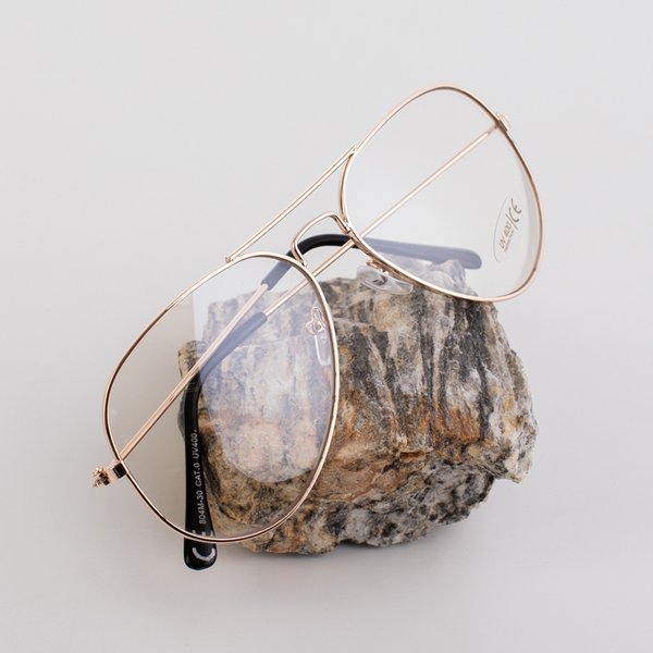 Gold-rimmed transparent sunglasses - Eyewear