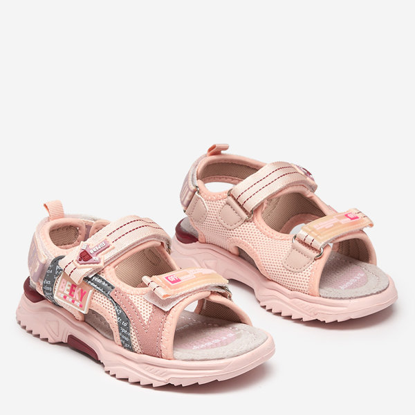 Pink children's sandals with Velcro Ceteris - Footwear
