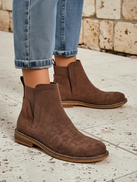 Women's Chelsea-style ankle boots made of eco-suede Veysi
