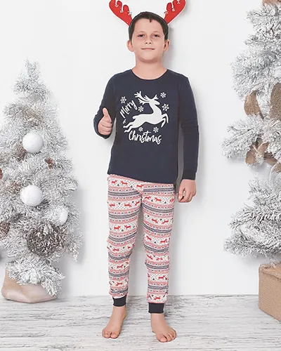 Royalfashion Christmas Cotton Children's Pajamas Merry Christmas