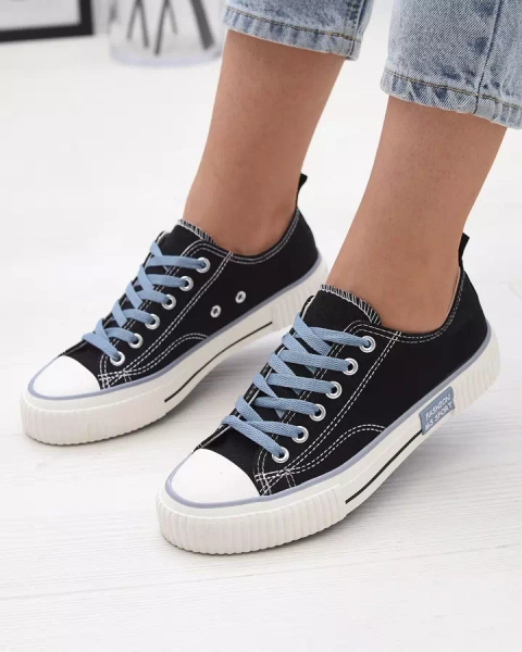 Black women's lace-up sneakers Tasabba- Footwear