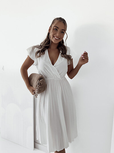 Royalfashion Women's pleated midi dress
