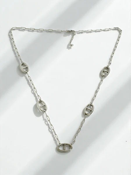 Callisto Silver Placcato Necklace – minimalist chain link