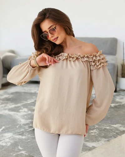 Royalfashion Women's off-the-shoulder blouse with a ruffle