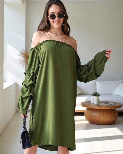 Royalfashion Smooth women's dress inspired by the Spanish style with frills