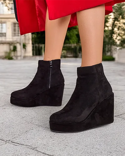 Royalfashion Women's Wedge Ankle Boots Sieffa