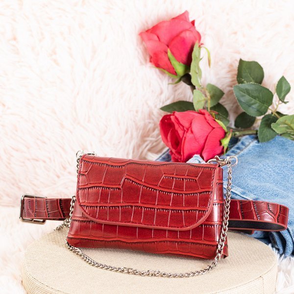 Burgundy snakeskin kidney bag - Accessories