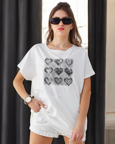 Royalfashion Women's Cotton T-shirt A lot of Hearts
