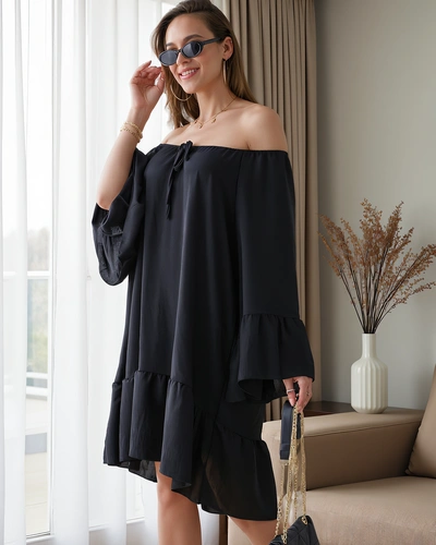 Royalfashion Women's off-the-shoulder dress with ruffles oversized