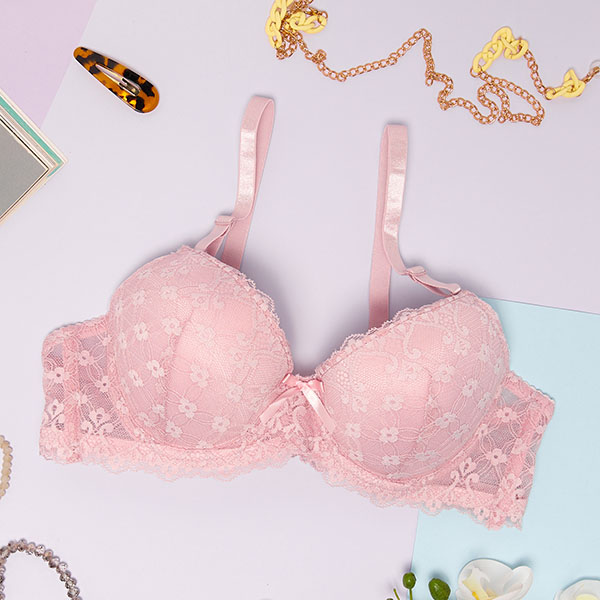 Women's bra with purple lace - Underwear