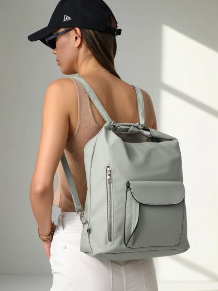 Royalfashion Women's handbag made of eco-friendly suede leather with pocket