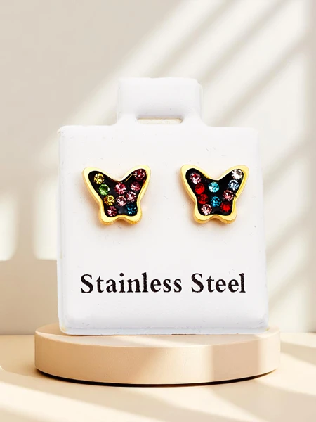 Royalfashion Women's earrings with zirconia Butterflies