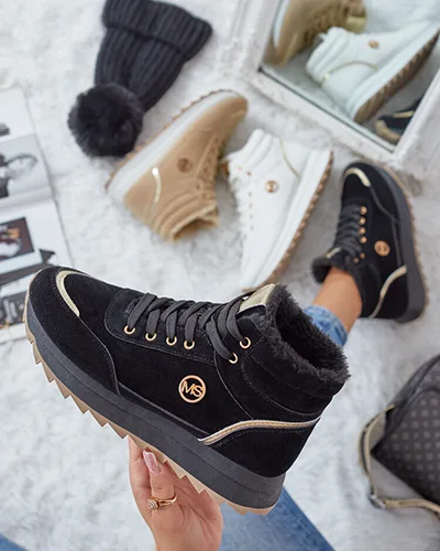 Royalfashion Warmed women's sneakers with fur Casill