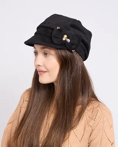 Royalfashion Women's beret with bow