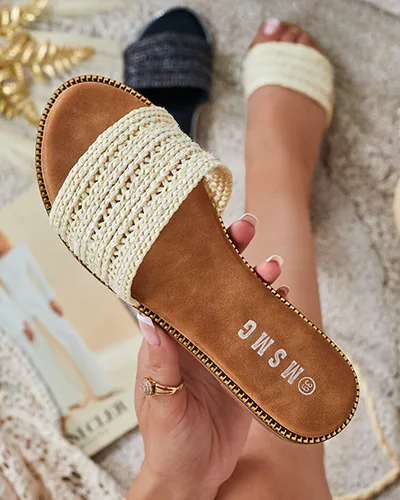 Royalfashion Women's Bofira flat sole flip-flops