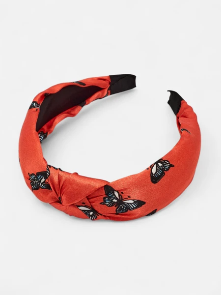 Royalfashion Plaid Headband with Butterflies Butterfly Weave