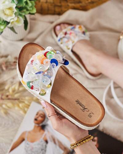 Royalfashion Women's Loassa rhinestone flip-flops