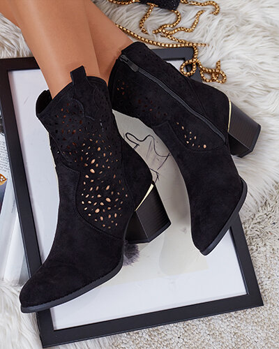 Royalfashion Women's low-post openwork Mozie boots