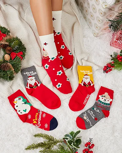 Royalfashion Women's Long Festive Socks 5/pack