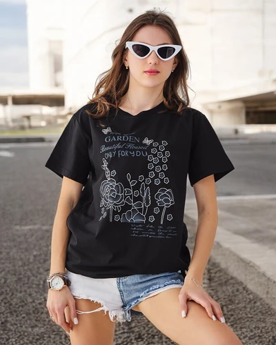 Royalfashion Women's cotton blouse with the inscription