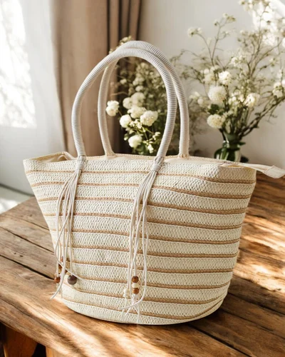 Royalfashion Large straw handbag for women