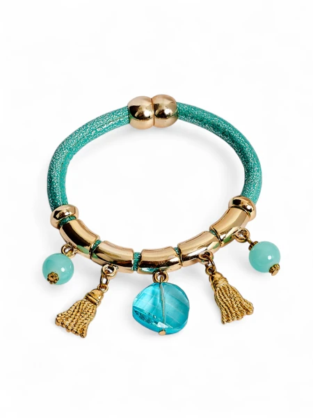 Women's Bracelet with Beads and Glitter