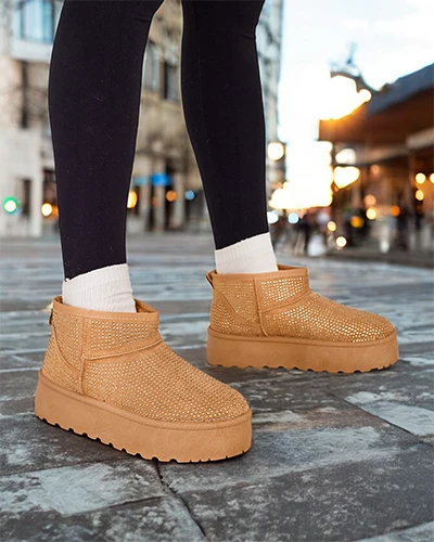 Royalfashion Beige women's snow boots a'la UGGs Corob