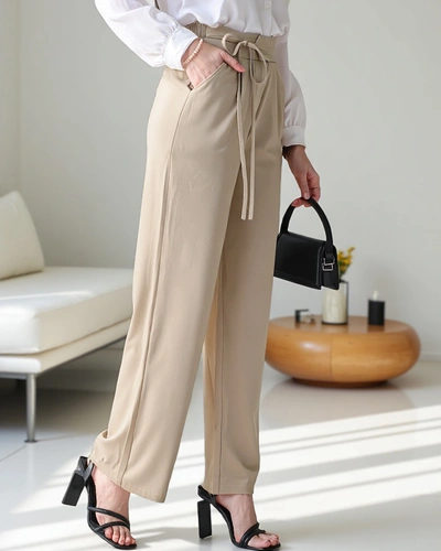 Royalfashion Wide women's trousers with side ties