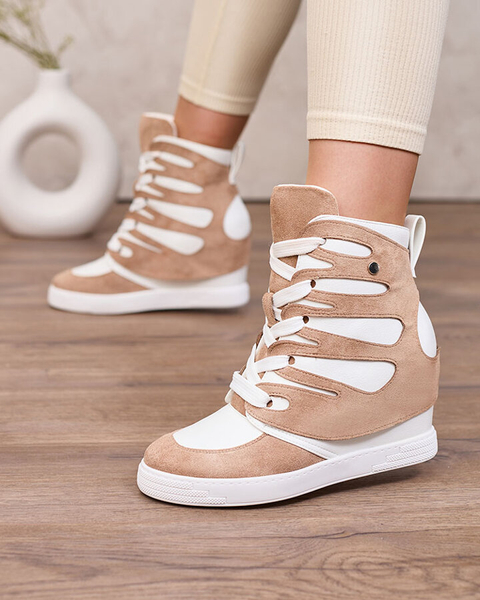 Royalfashion Light brown Pamstinsa women's sporty boots on heels