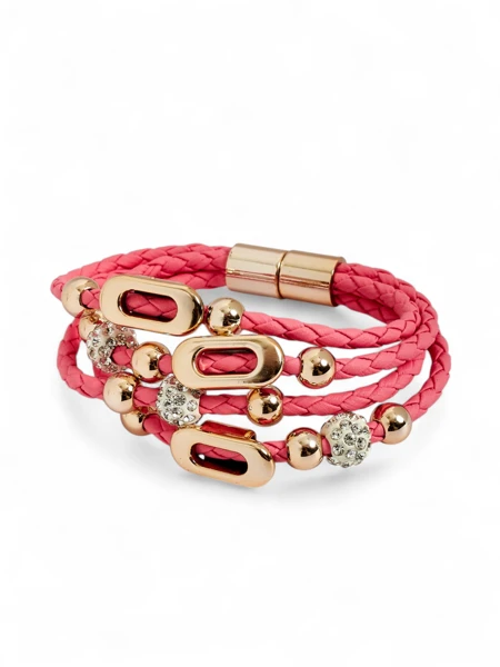 Women's bracelet with beads and cubic zirconia