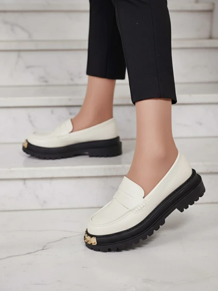 Aurelia Beige Women's Platform Loafers 5cm - Stylish and Comfortable