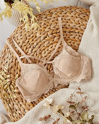 Royalfashion Women's bra with decorative straps