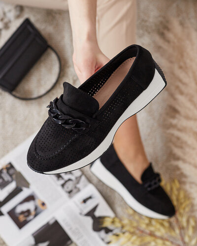 Royalfashion Openwork women's moccasins with chain Isolla