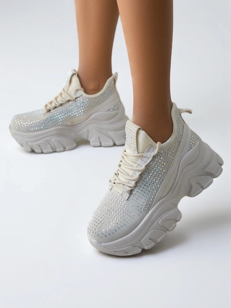 Royalfashion Women's sporty sneakers with rhinestones Blysco