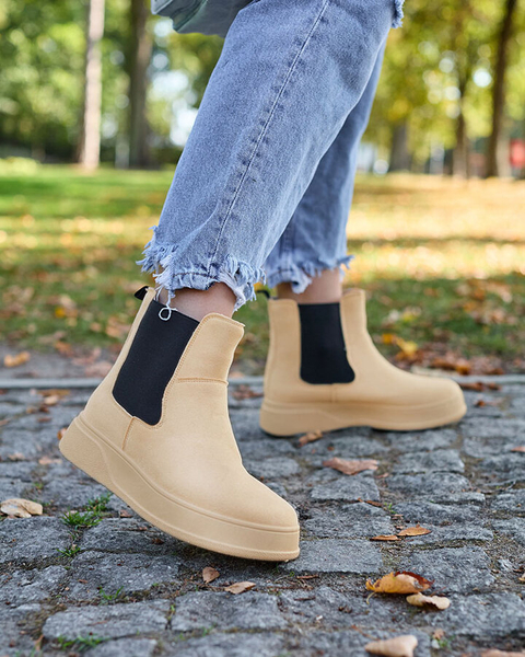 Royalfashion Beige women's boots a'la snow boots Uteris