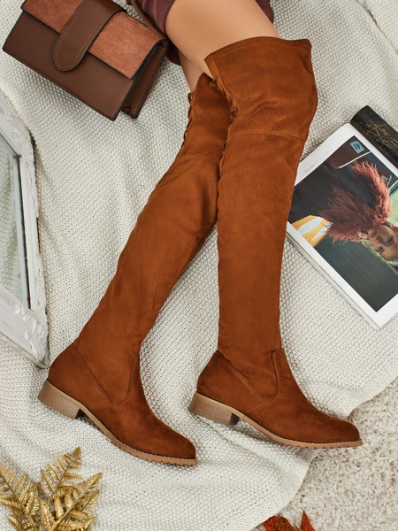 Women's over-the-knee eco-suede boots Denvoria