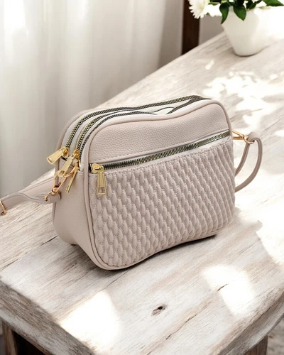 Royalfashion Small women's handbag made of eco-leather with 3 compartments embossing